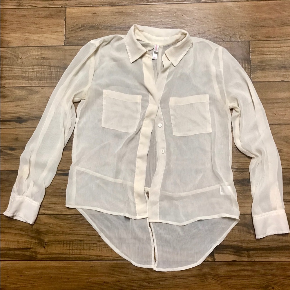 Sheer Button Up Blouse